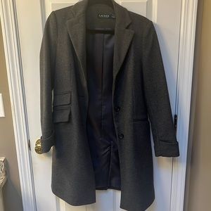 Grey Ralph Lauren Long Grey Pea Coat Size 2- XS/S